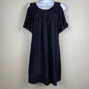 Vtg 80s Shift Dress Womens M Silk Shift Whimsigoth Hong Kong‎ Made Little Black